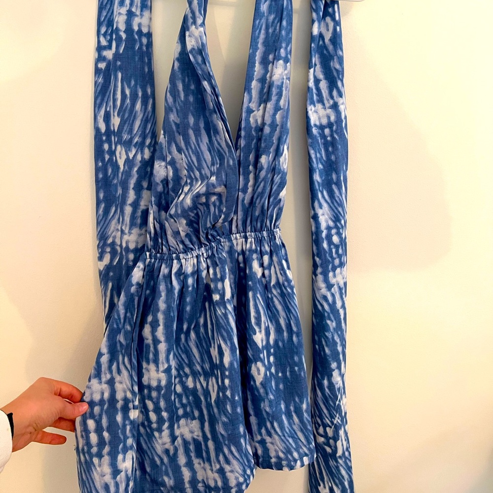 Sky blue short romper, handmade and purchased while in Vietnam.